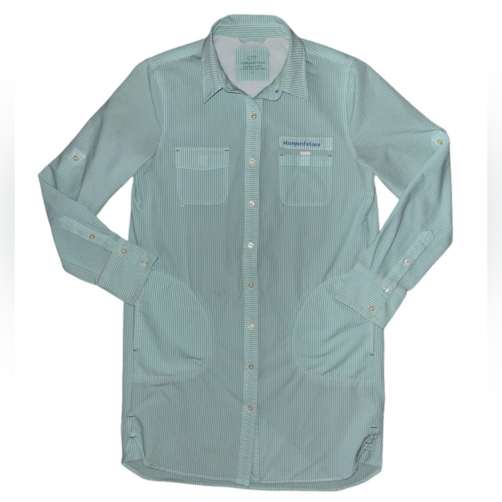 Vineyard Vines Green Striped Button Down Shirt